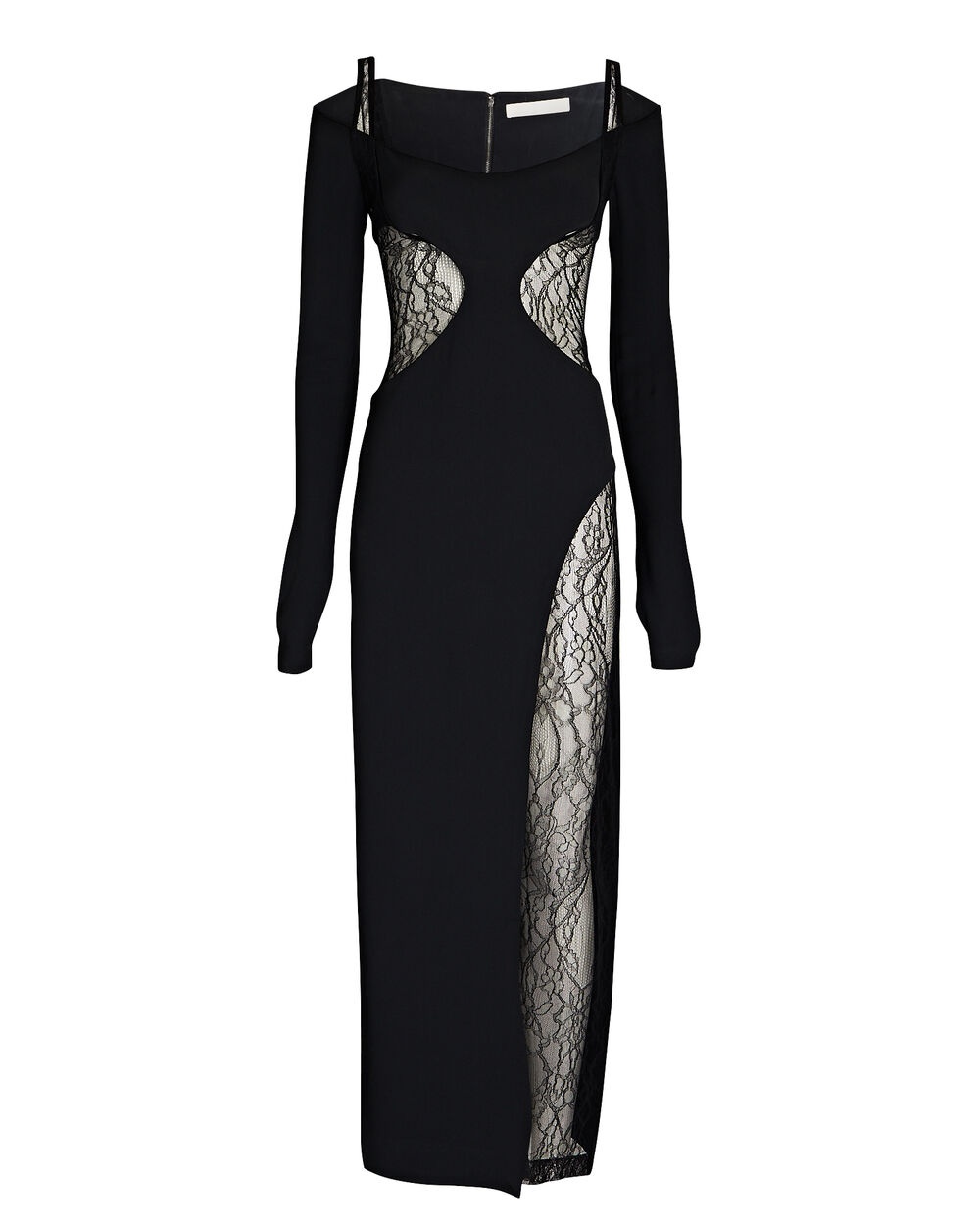 Composite Lace Crepe Midi Dress - 1