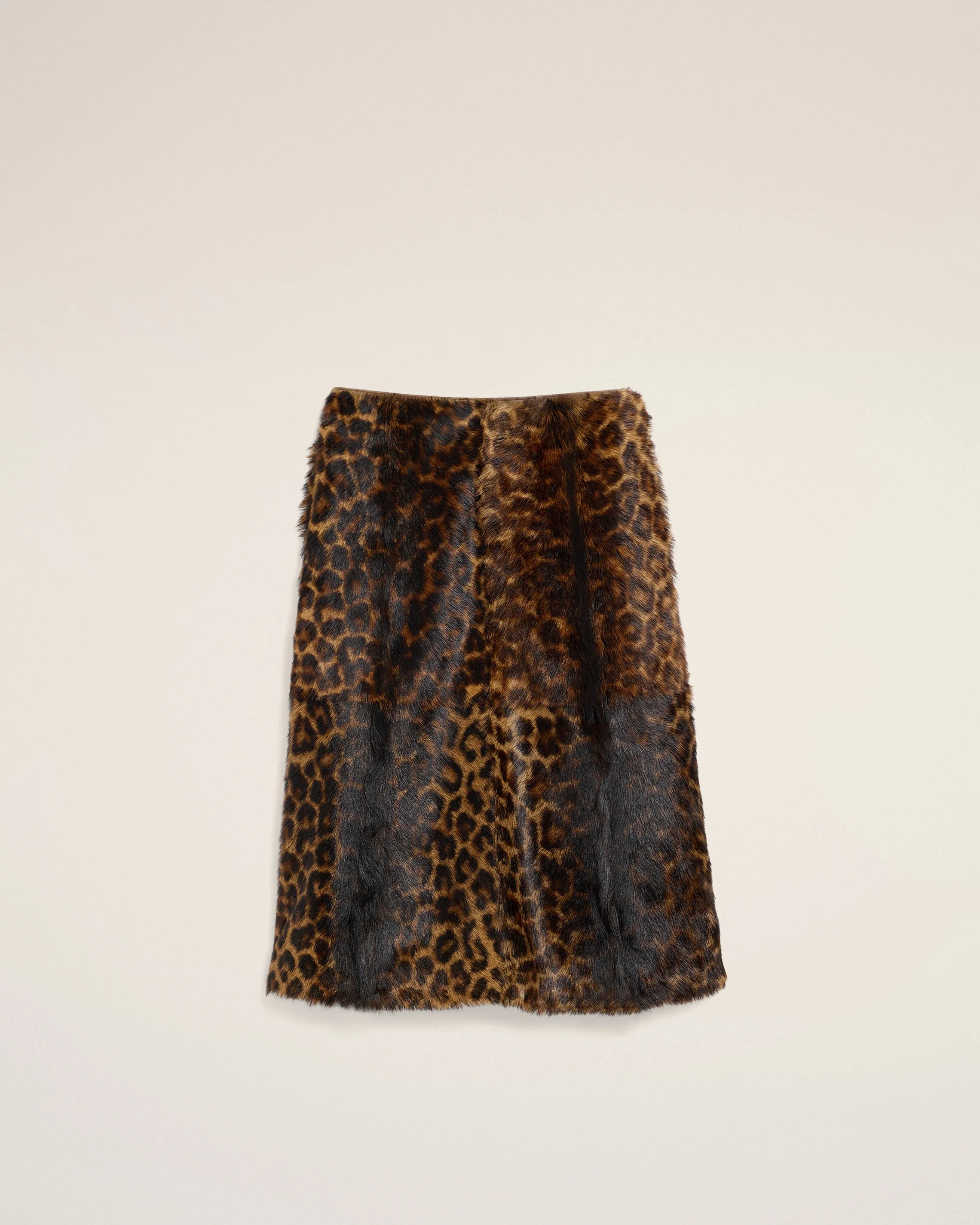LEOPARD PRINT MIDI GOAT LEATHER SKIRT - 1