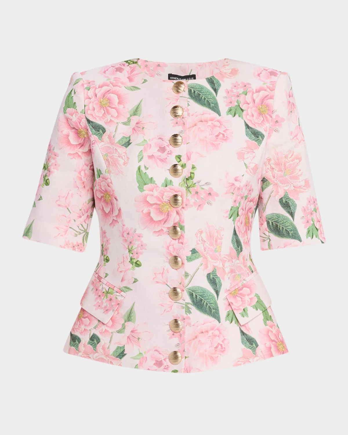 Adriana Floral Short-Sleeve Jacket - 1