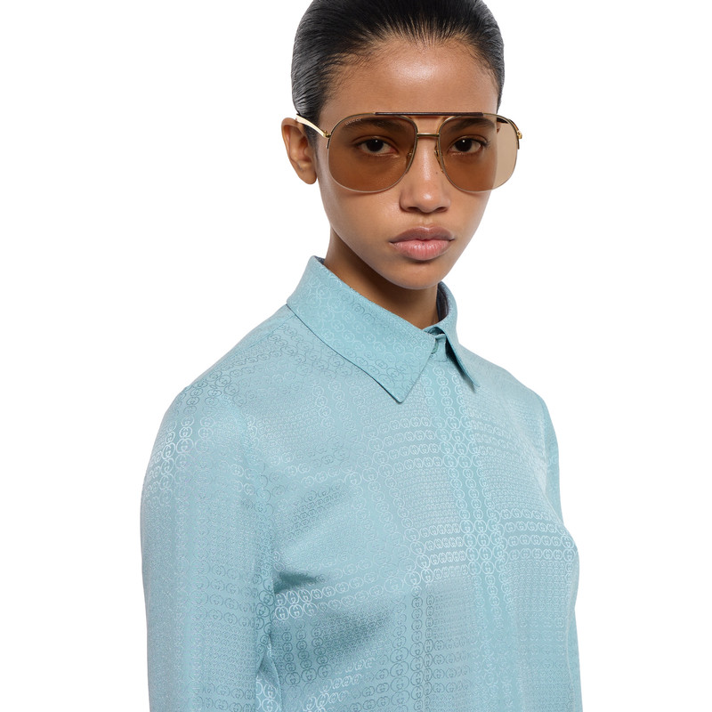 Interlocking G silk jacquard shirt 4