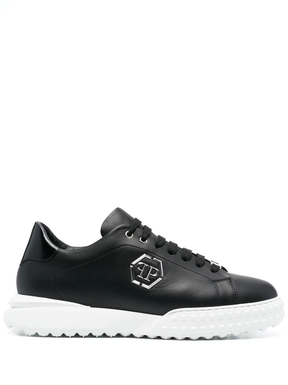 low-top leather sneakers - 1