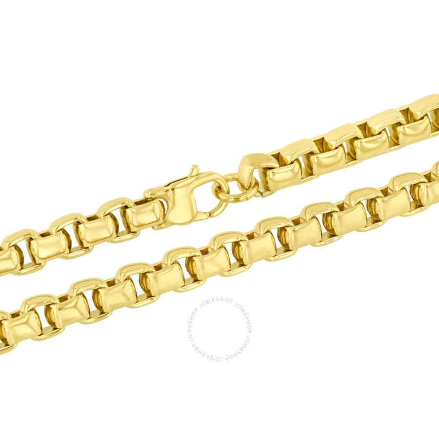 Robert Alton - Robert Alton Stainless Steel Rounded Box Link Yellow Finish Chain - 2