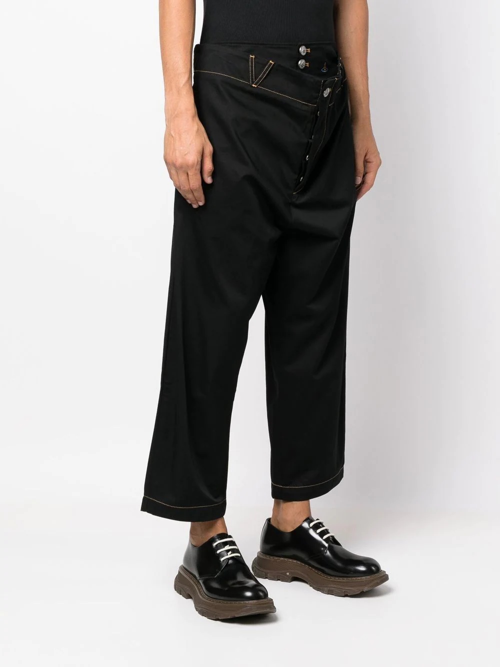 high-waist wide-leg trousers - 4