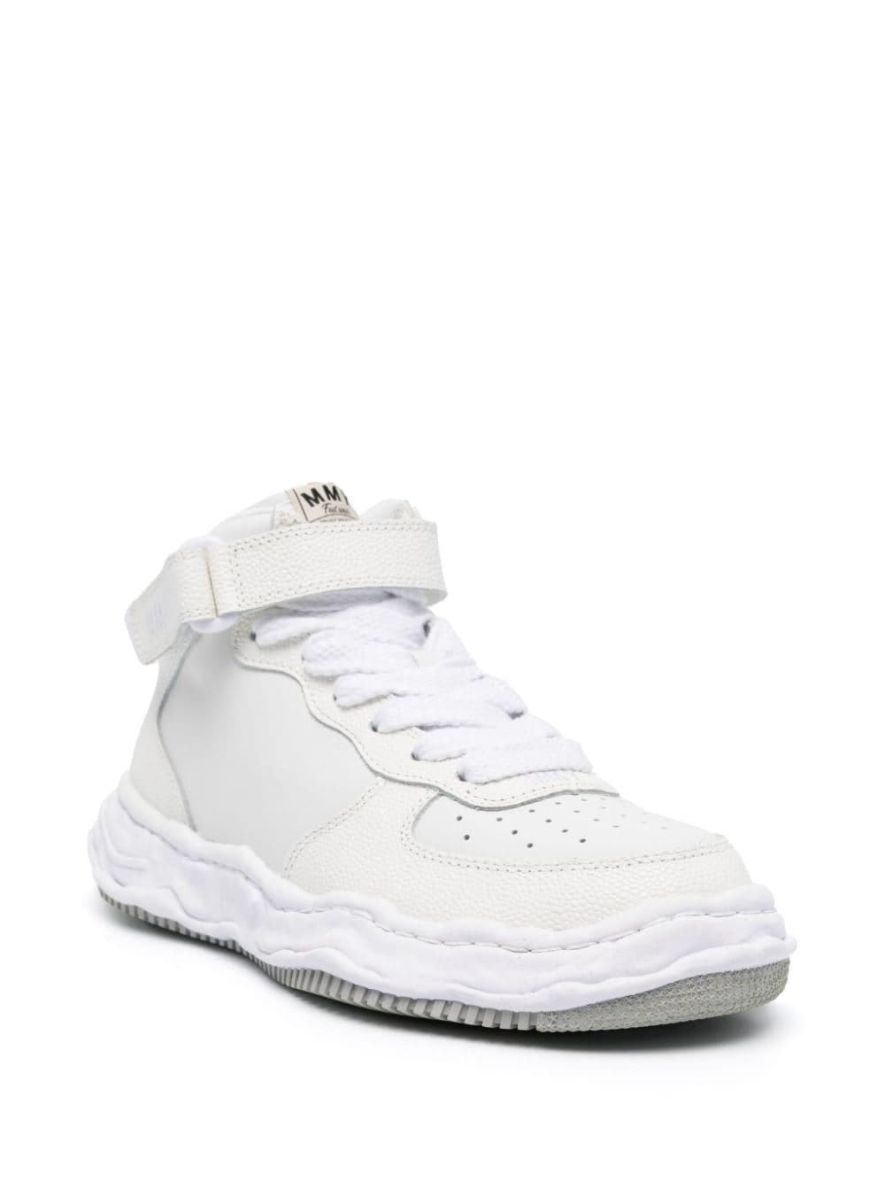 logo-embroidered leather sneakers - 2