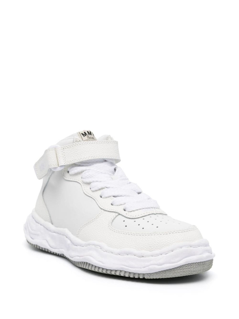 Maison MIHARAYASUHIRO logo-embroidered leather sneakers outlook