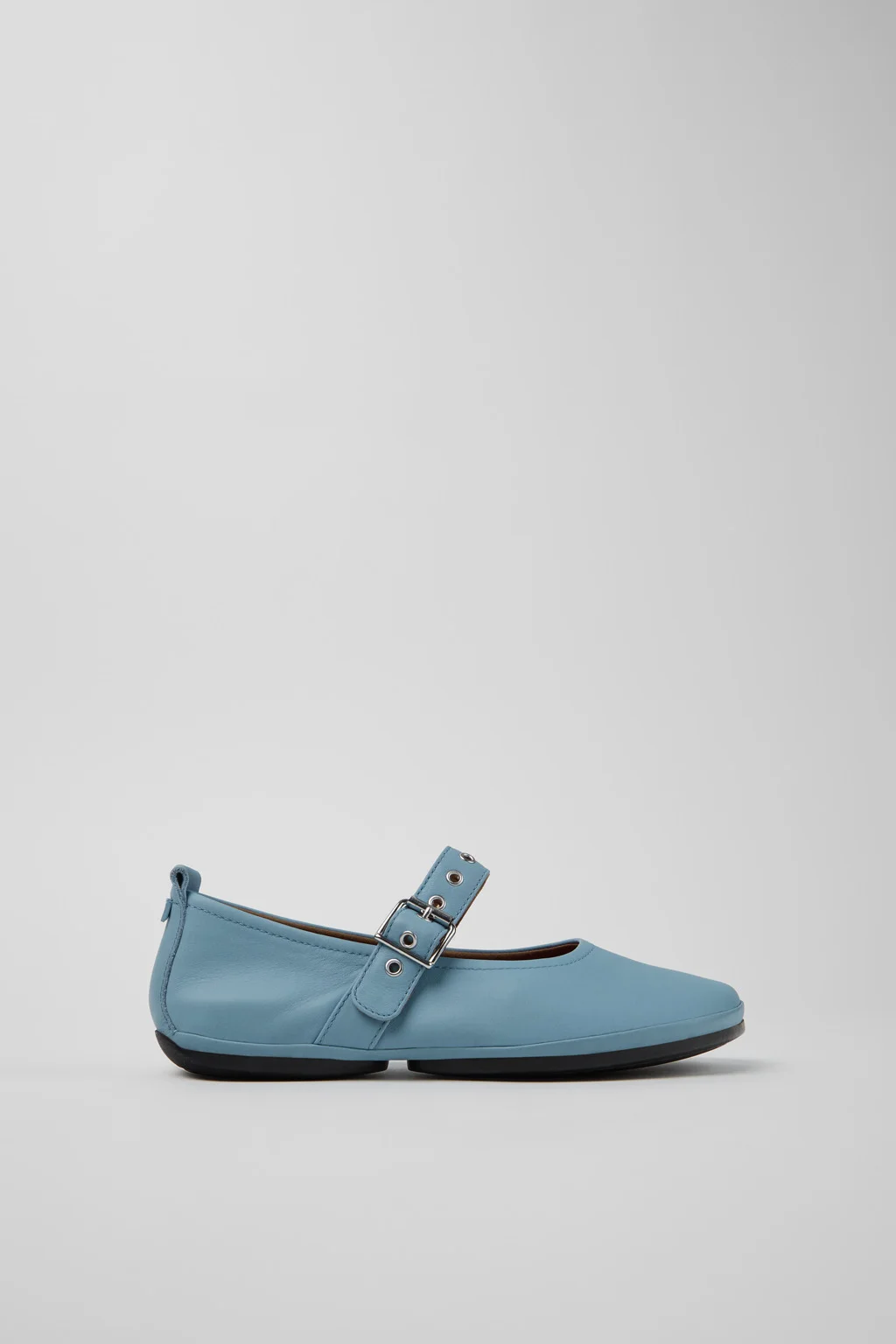 Right Nina Blue Leather Ballerinas for Women. - 1