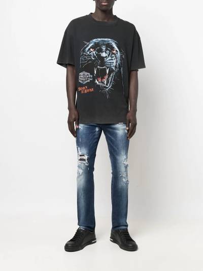 PHILIPP PLEIN skull patch skinny jeans outlook