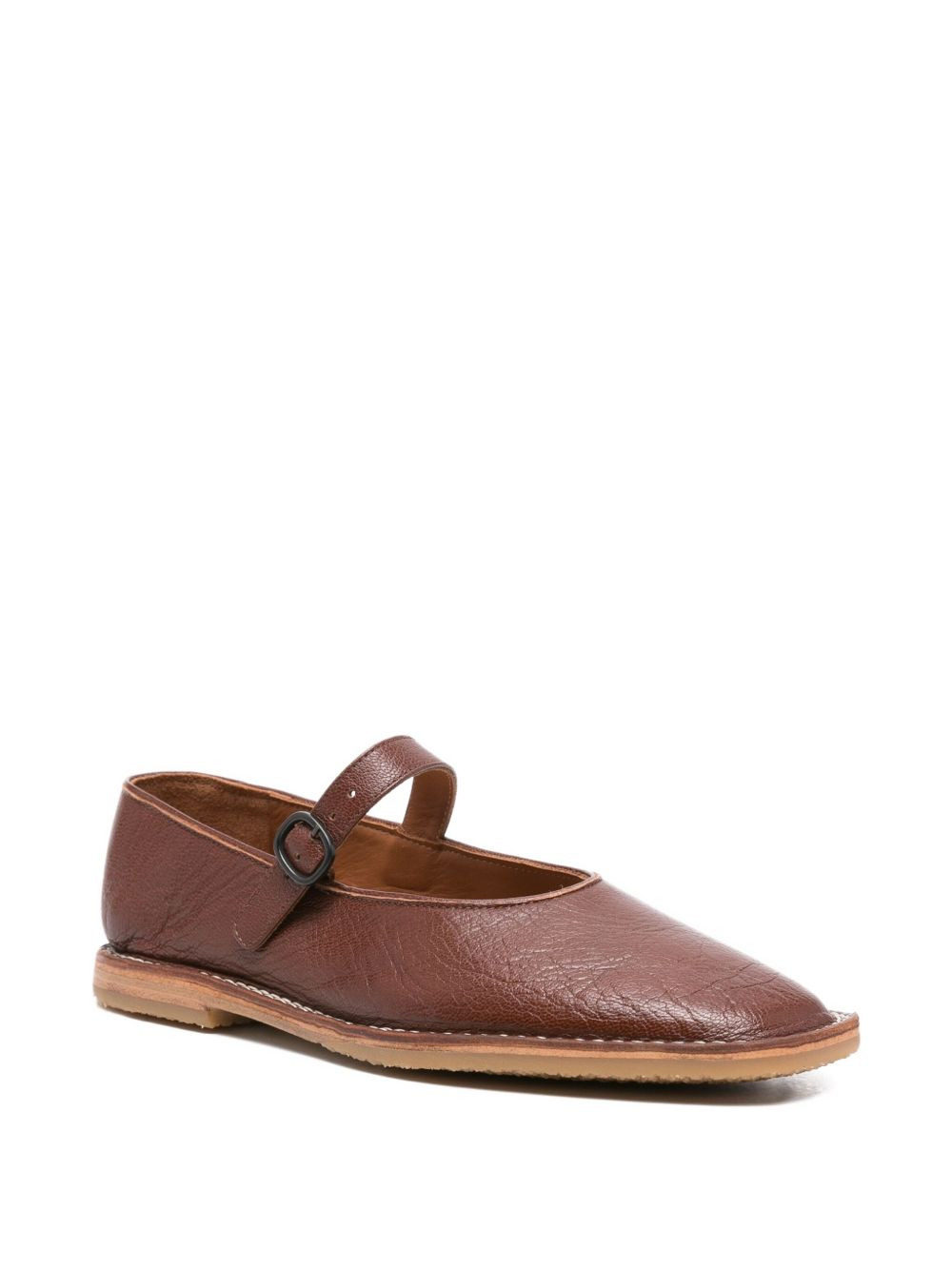 Brava buckle-strap leather flat pumps - 2