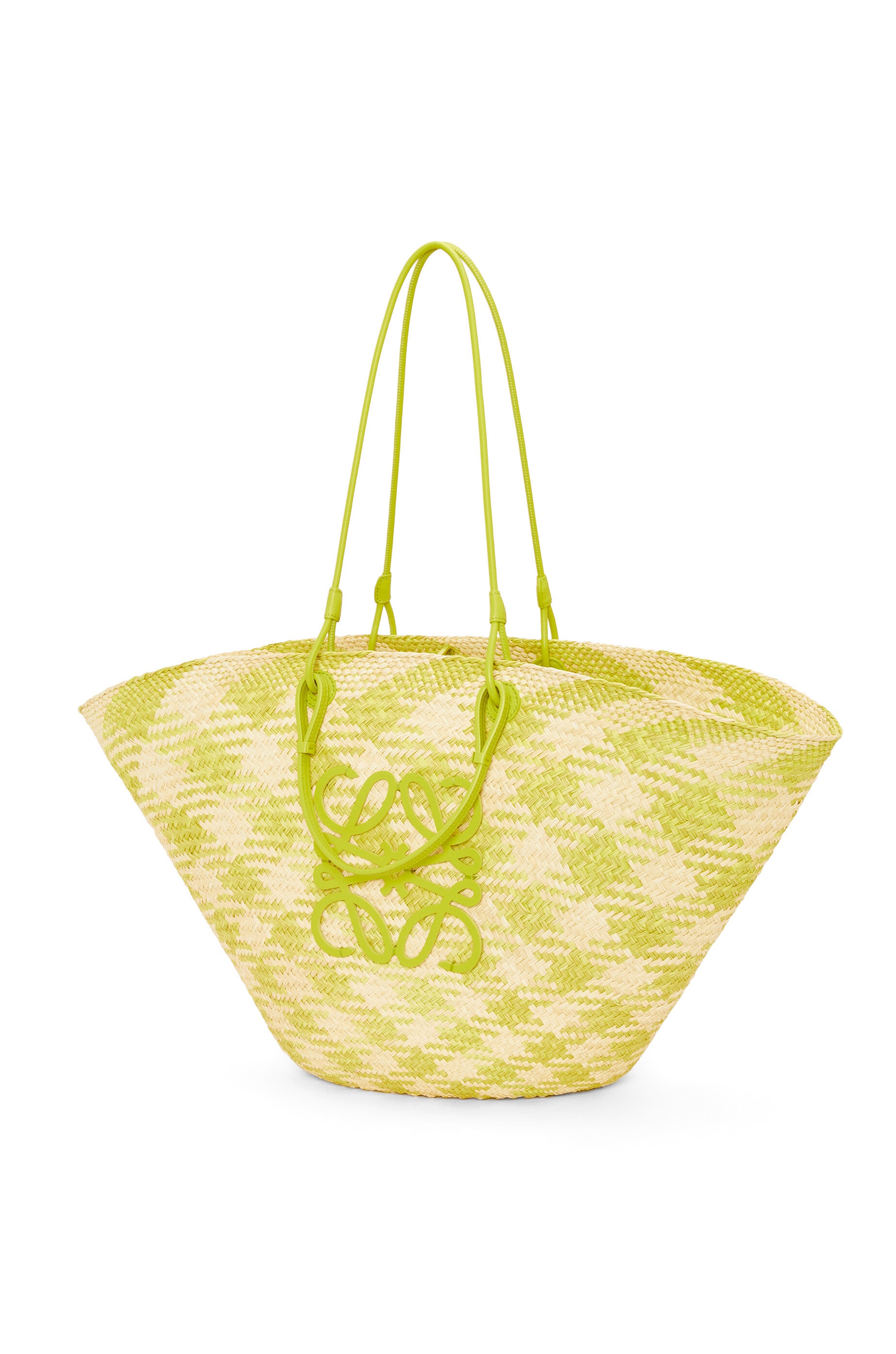 Large Anagram Basket bag in iraca palm and calfskin - 4