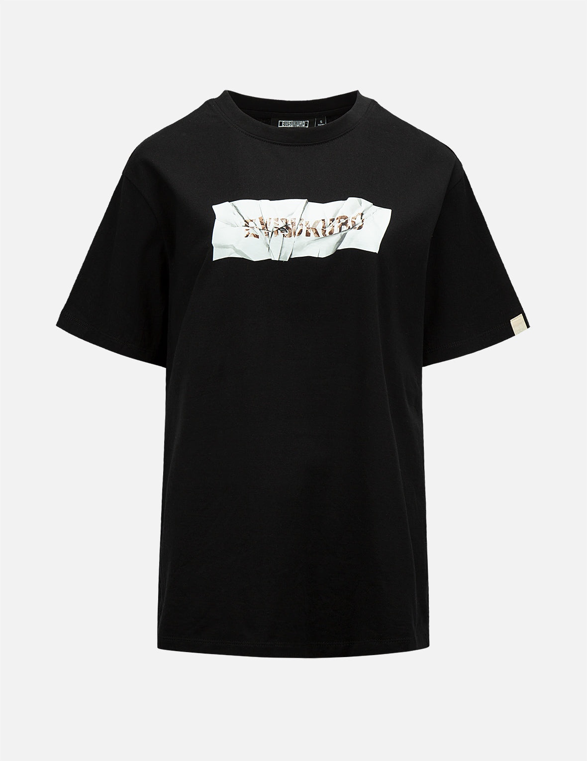 Crinkled Box Logo Print T-Shirt - 1