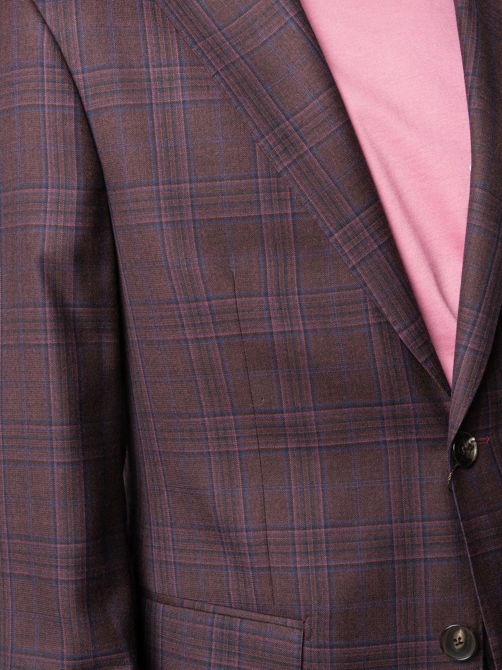 check pattern single-breasted suit - 5