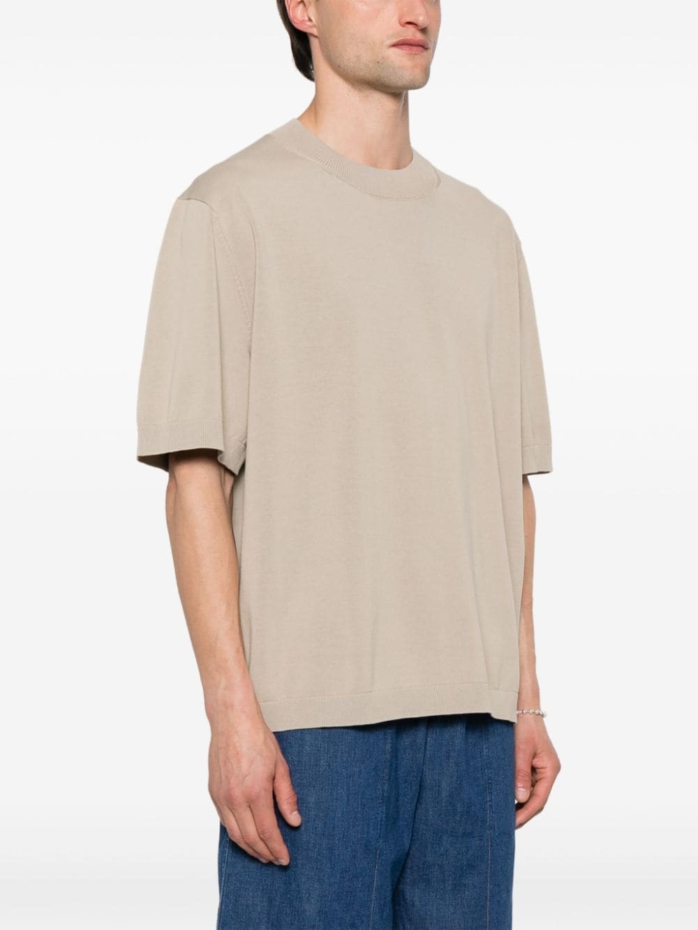 fine-ribbed cotton T-shirt - 3