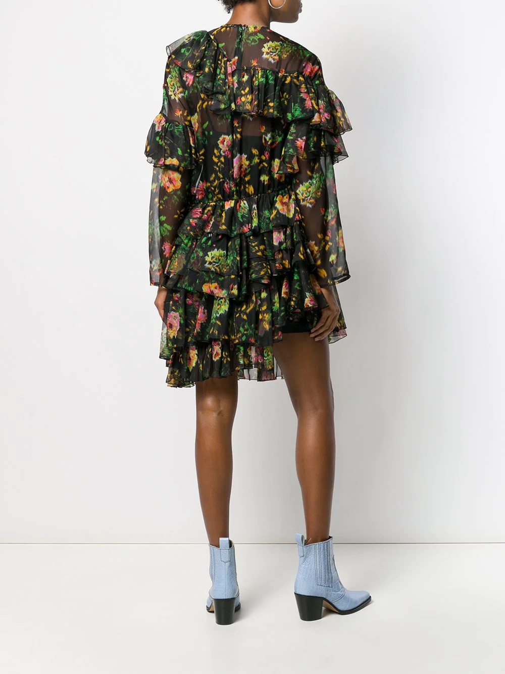 floral print ruffled dress - 4