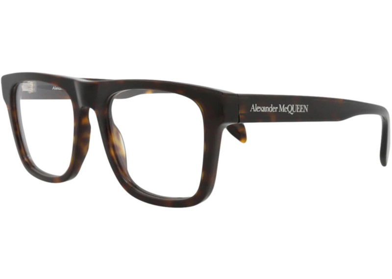 Alexander McQueen Alexander McQueen Square-Frame Acetate Optical Frames Havana Havana Transparent (AM0357O-30012339-00 outlook