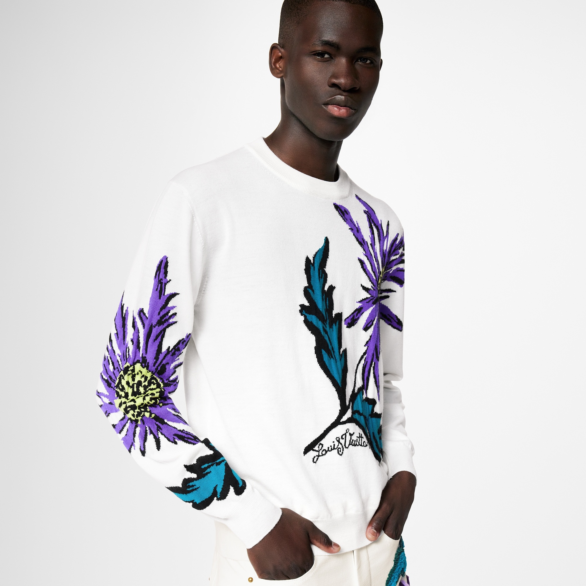 Thistle Intarsia Pullover - 5