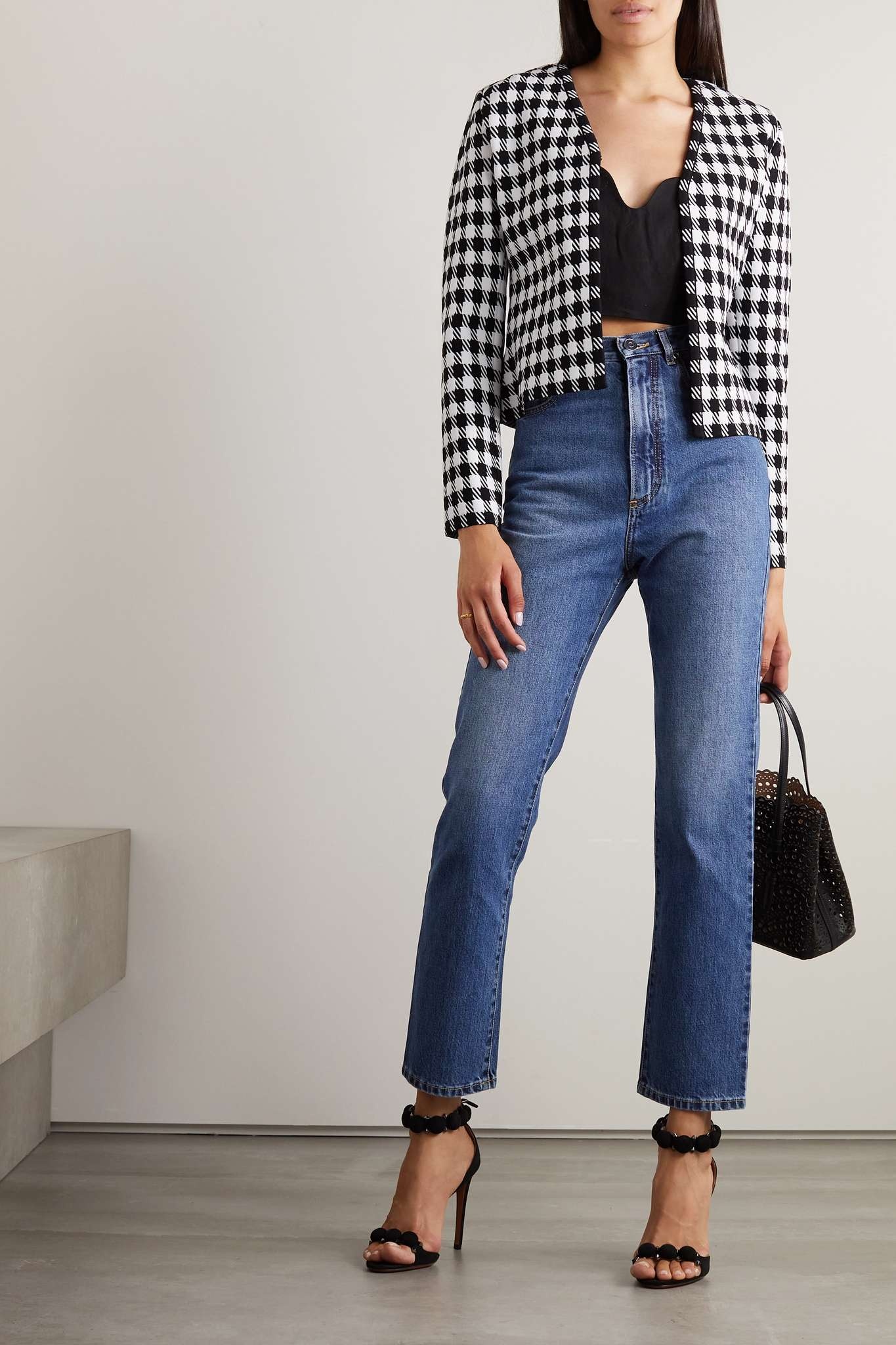 Houndstooth knitted cardigan - 2