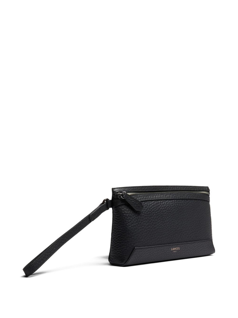 LANCEL Milo zip grained leather clutch bag outlook