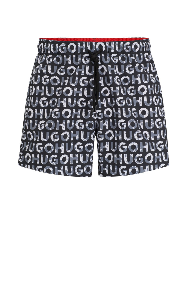 -MATERIAL SWIM SHORTS WITH LOGO PRINT 1