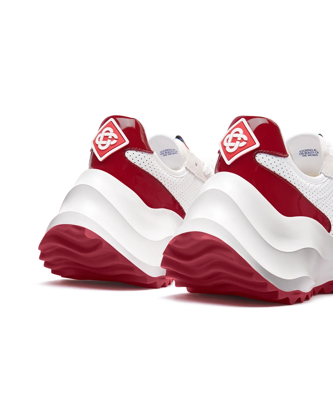 Mens Atlantis White & Haute Red Sneaker - 10