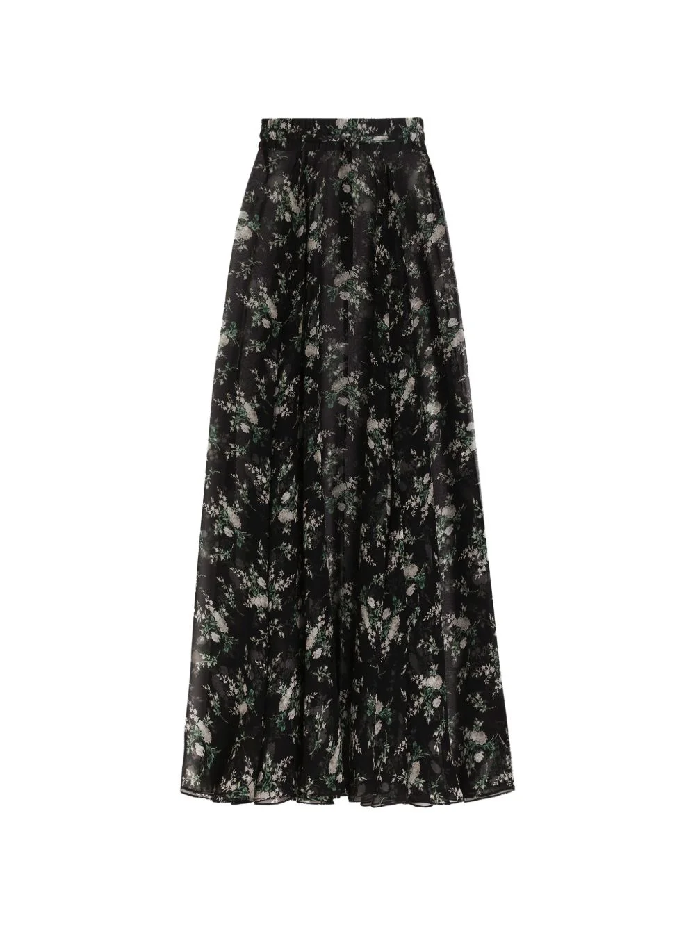 chiffon skirt with rose and small flower-print - 1