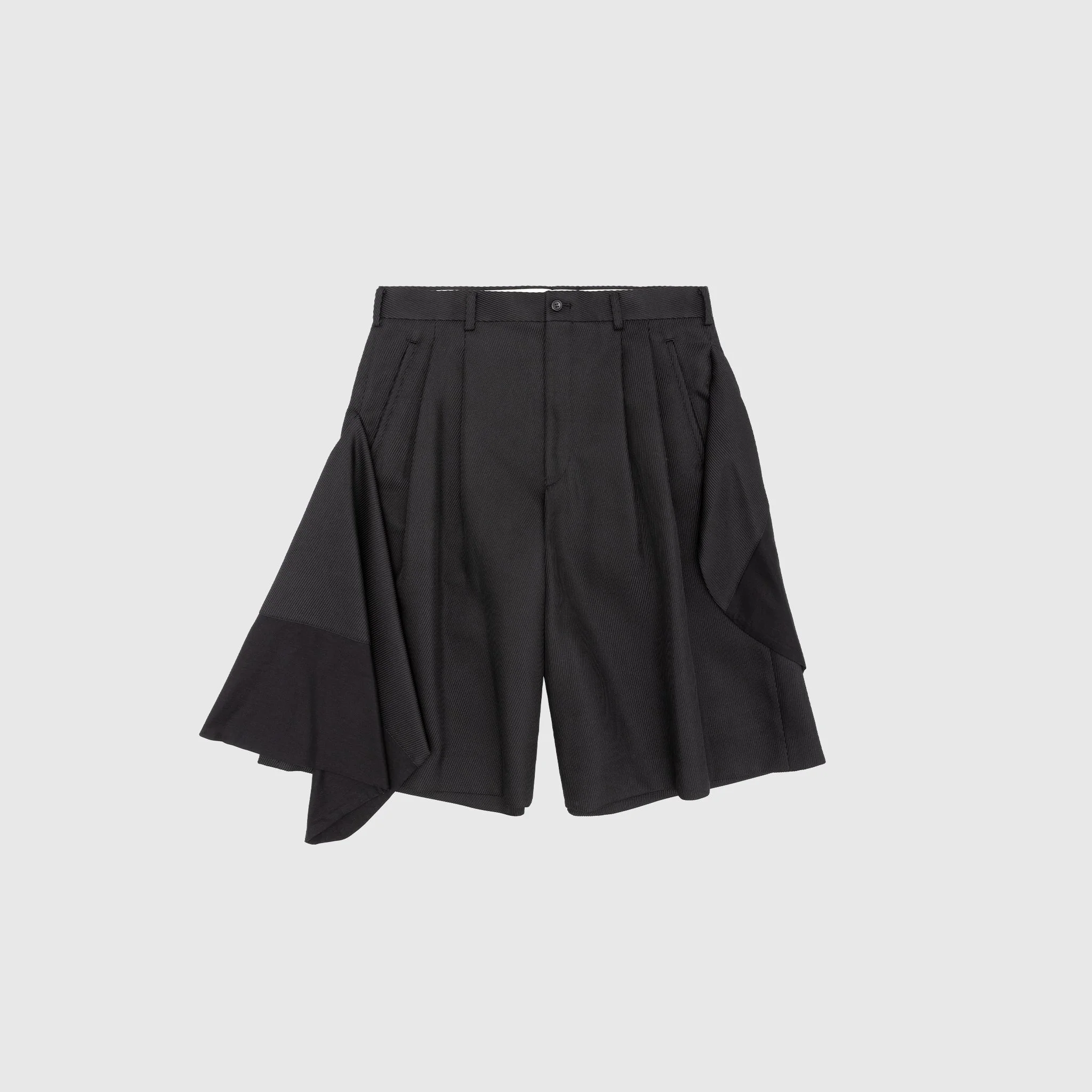 PLEATED PANELED SHORTS - 1