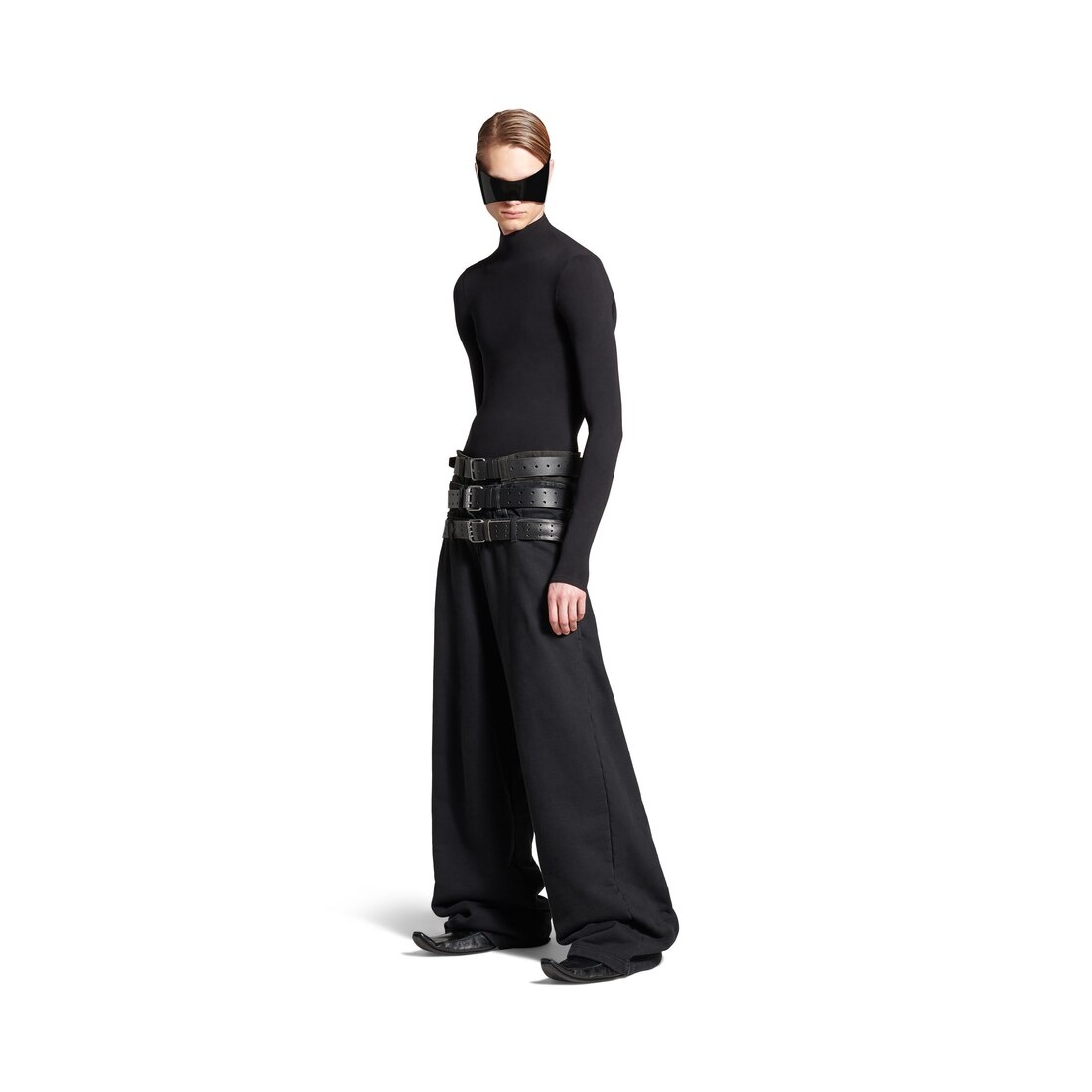 Men's Layered Jogging Pants in Black - 2