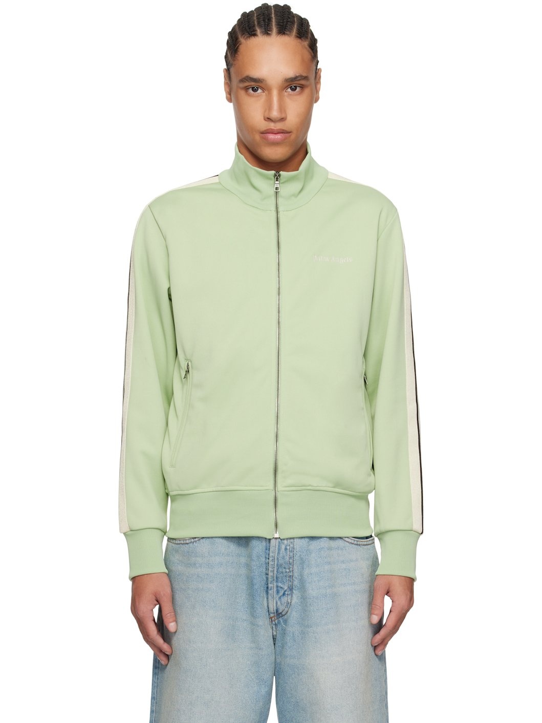 Green Embroidered Logo Track Jacket - 1
