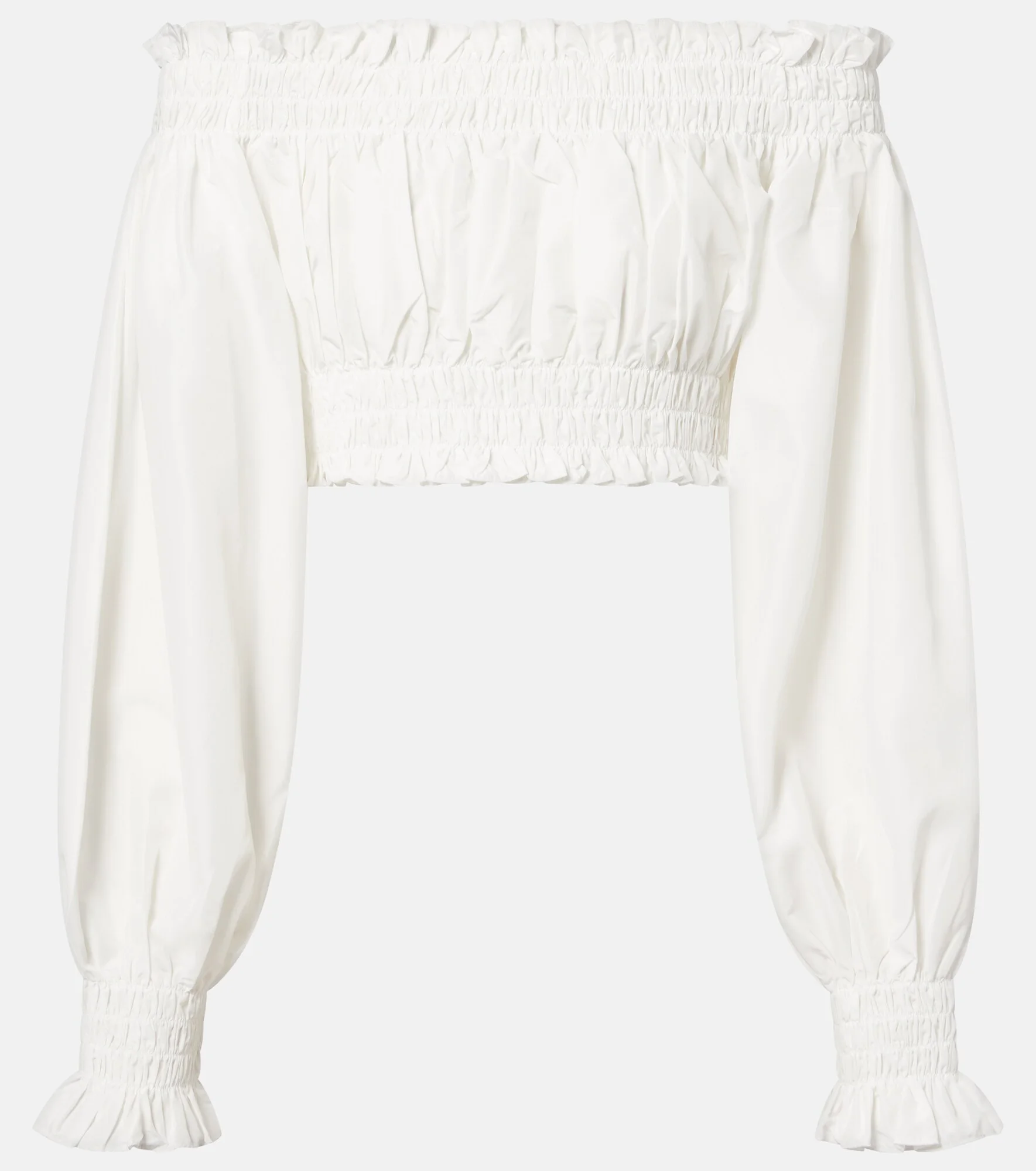 Shirred off-shoulder crop top - 1