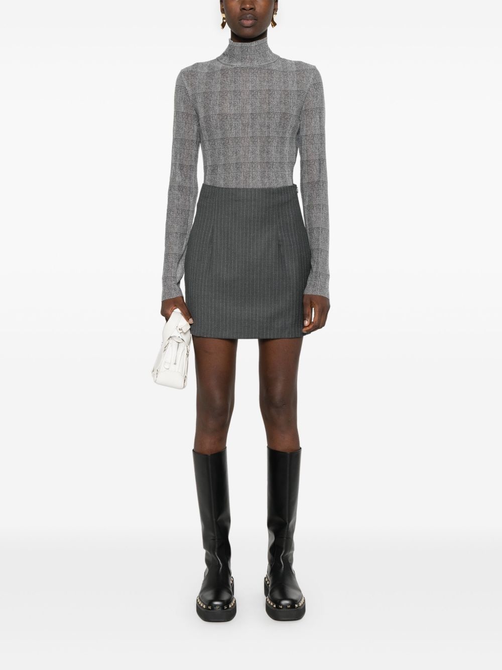 plissé-details checked T-shirt - 2