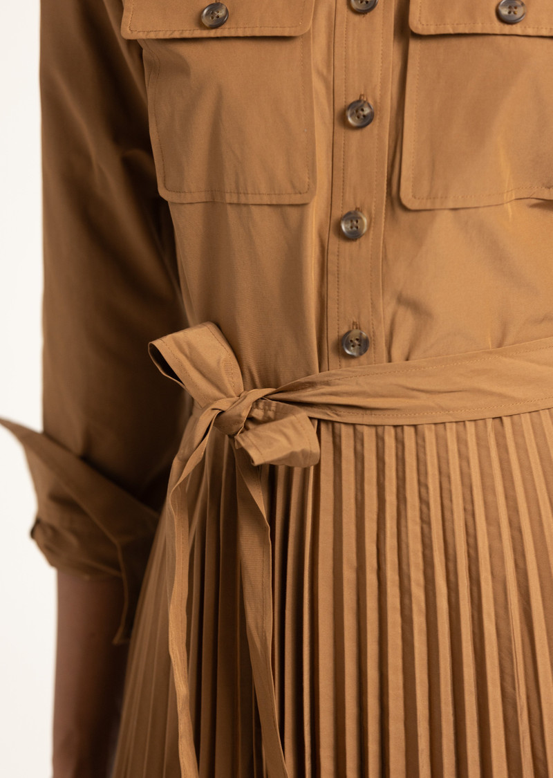 DEREK LAM 10 CROSBY KENZA PLEATED MIDI DRESS outlook