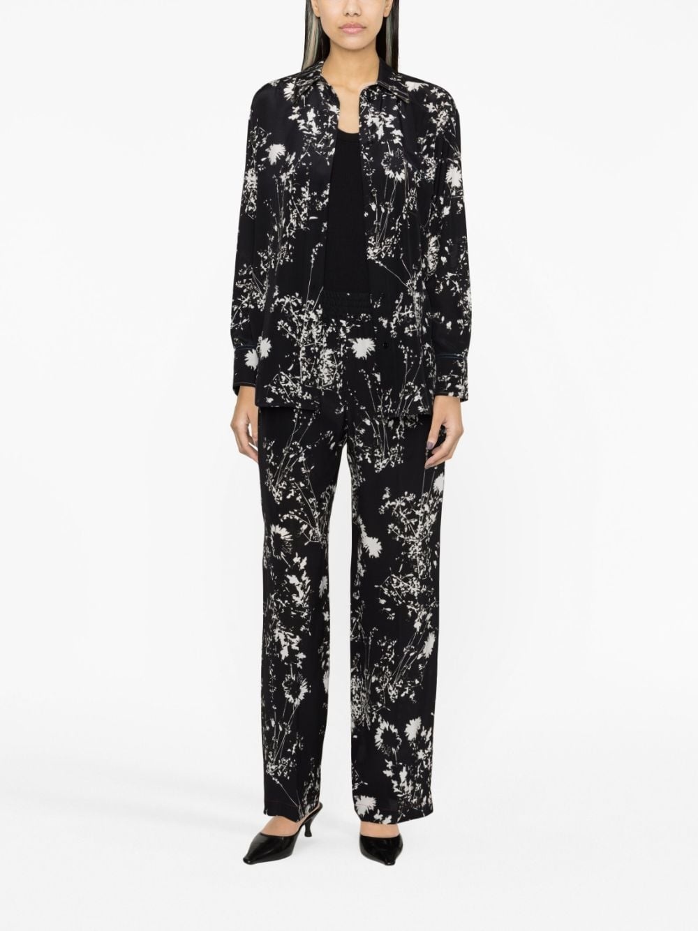 floral-print silk shirt - 2