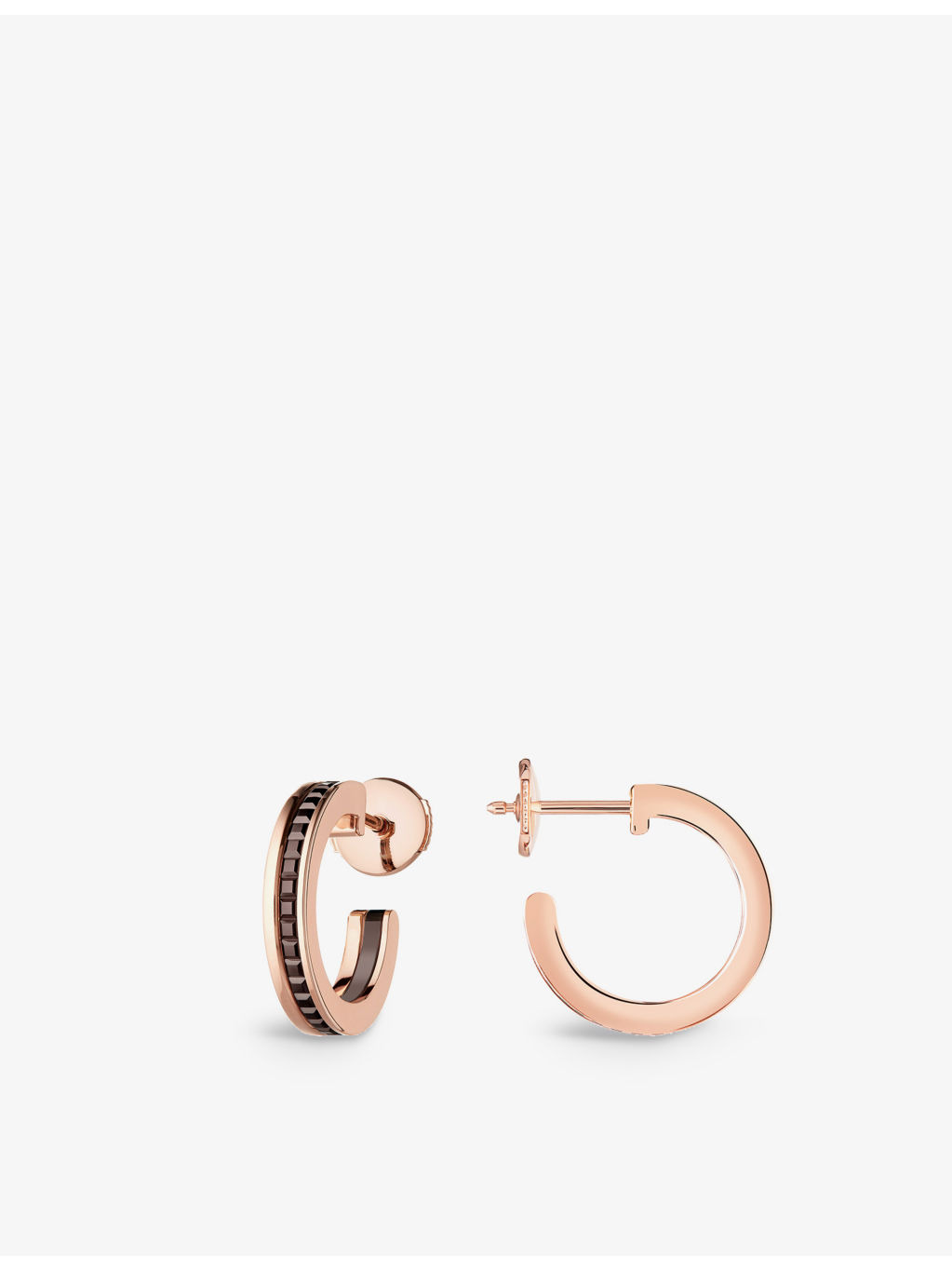 Quatre Classique PVD-coated 18ct yellow and pink-gold hoop earrings - 3