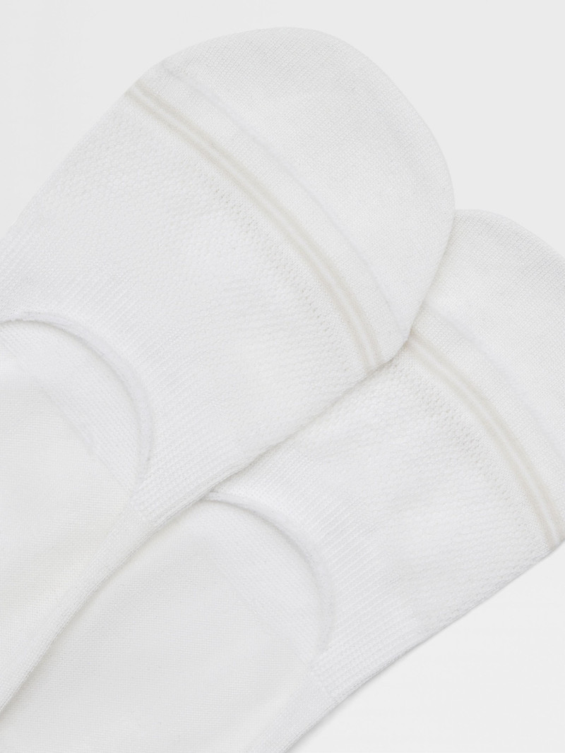 ZEGNA WHITE COTTON BLEND SOCKS outlook