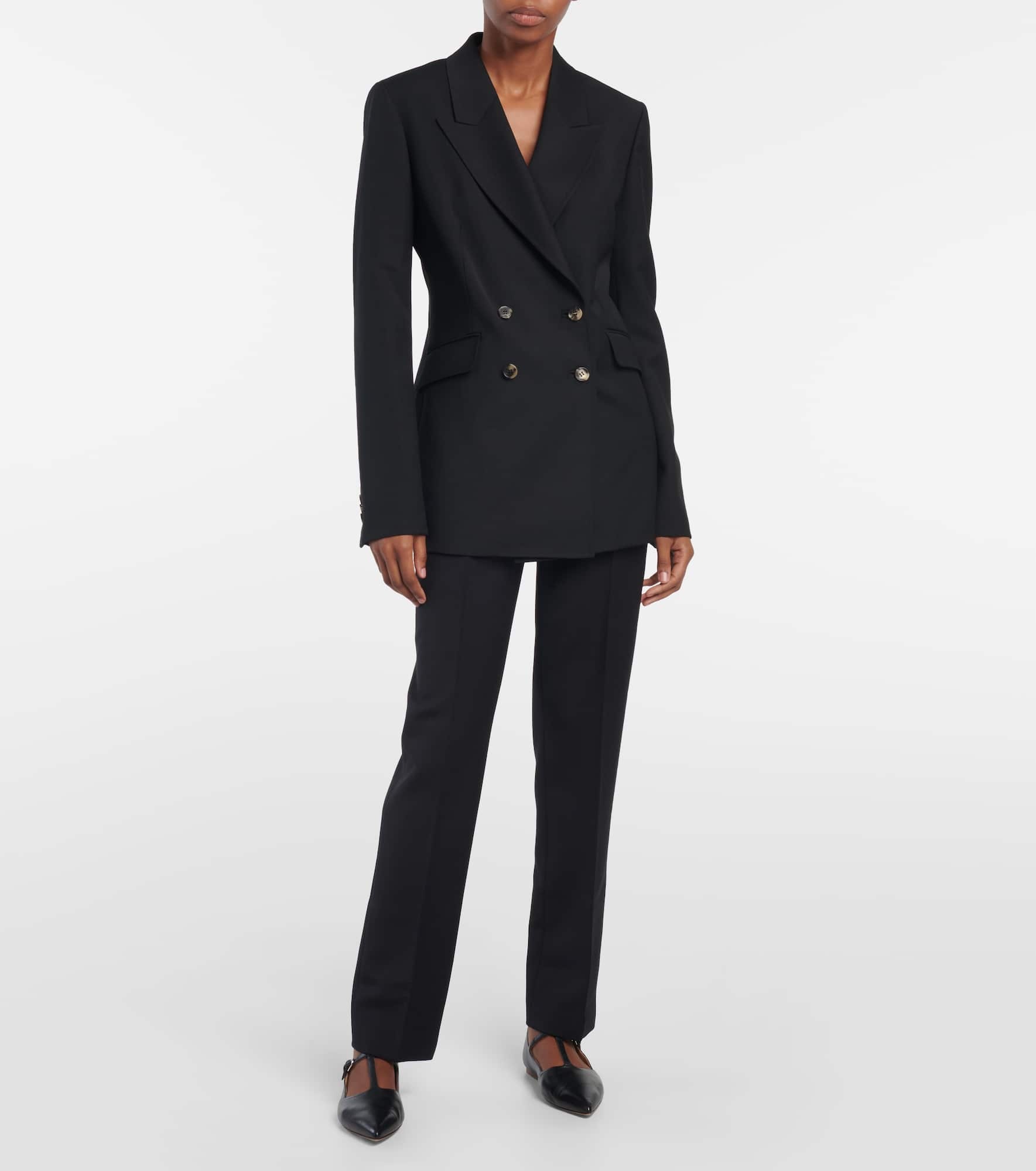 Francisco high-rise straight wool pants - 2