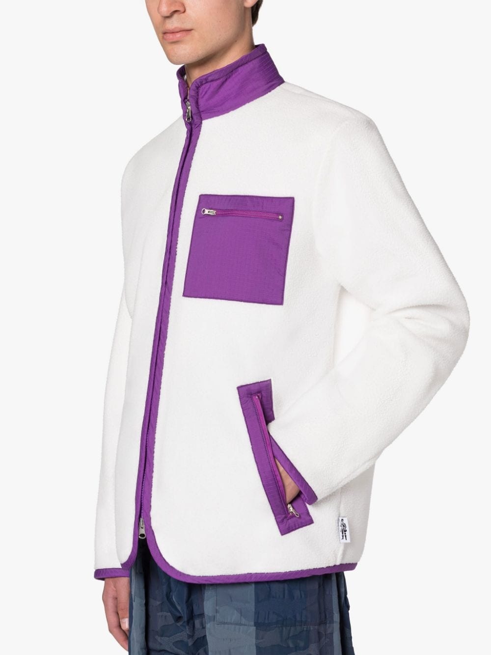 PURPLE & WHITE ZIP-UP FLEECE JACKET - 5
