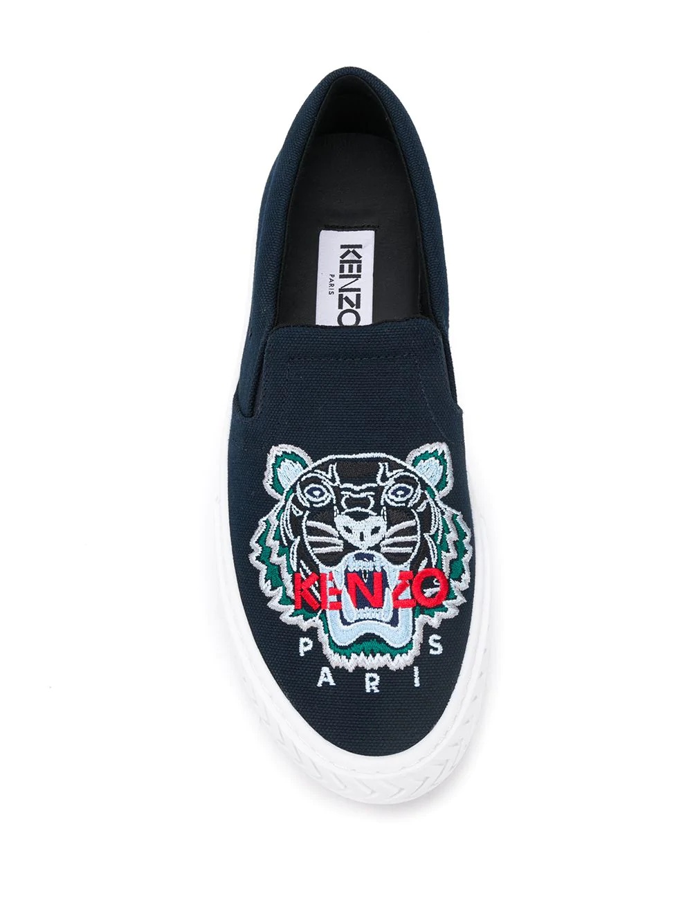 tiger-embroidered slip-on trainers - 4