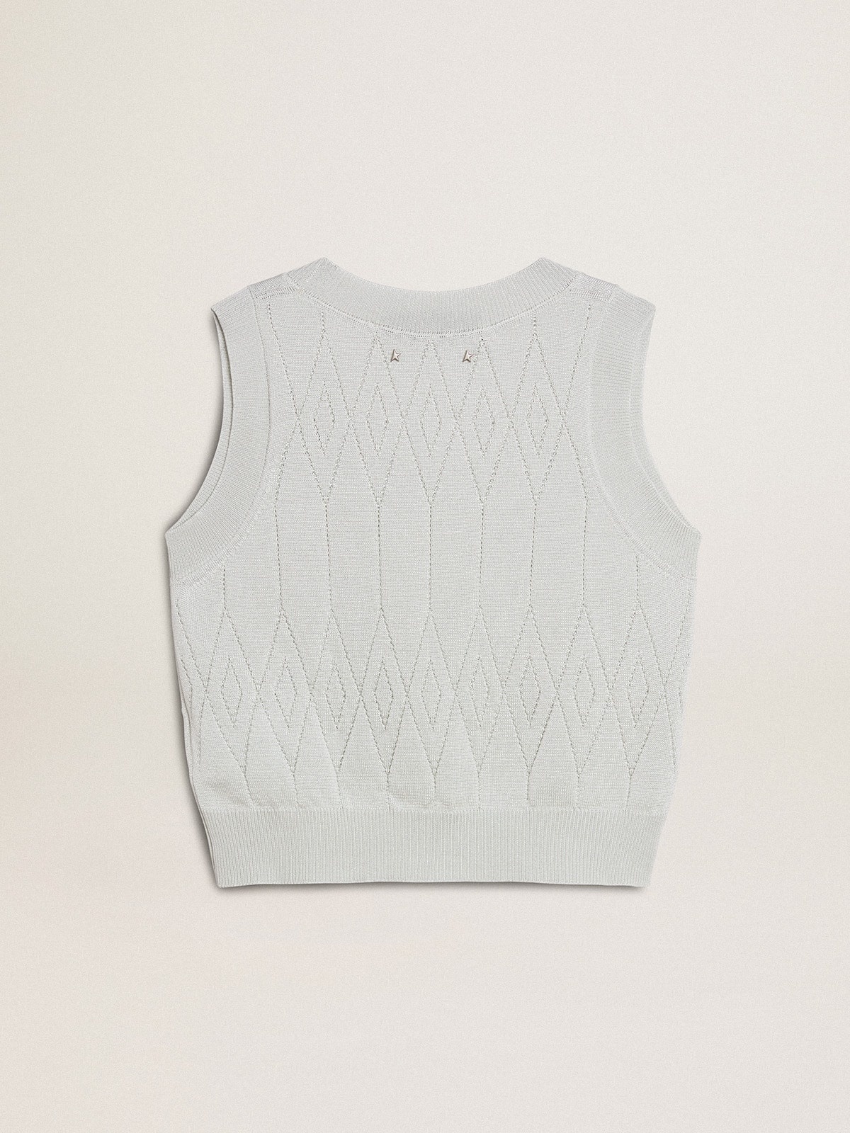 Women's sleeveless tank top in baby blue knit - 6