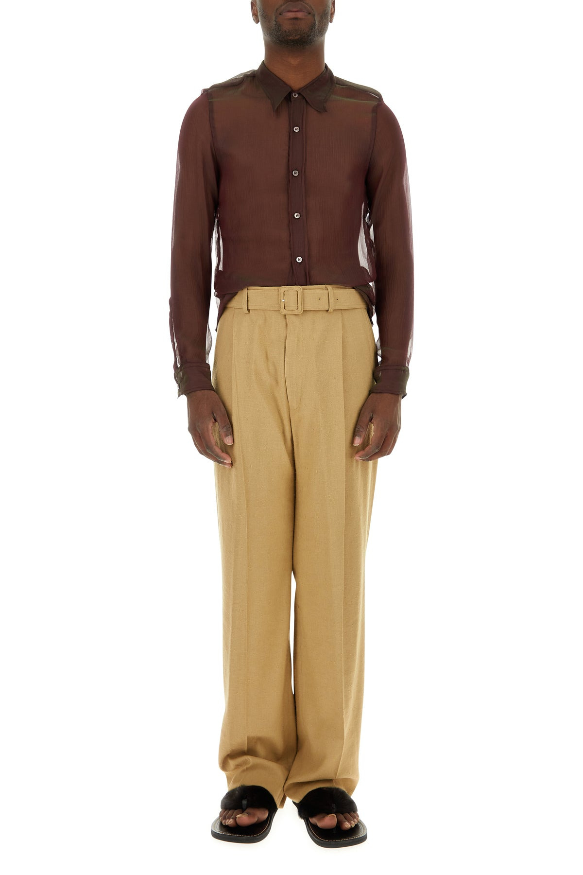 Camel viscose blend pant - 6