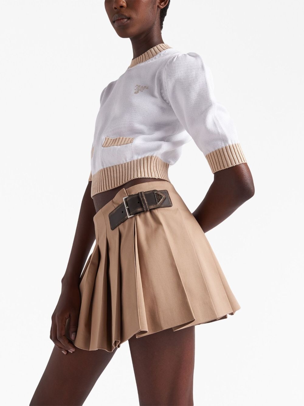 pleated cotton miniskirt - 4