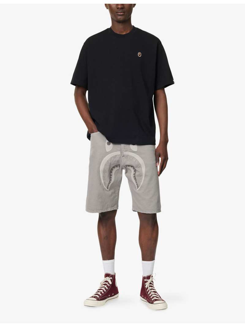 A BATHING APE® One Point Logo-Embroidered Cotton-Jersey T-Shirt outlook