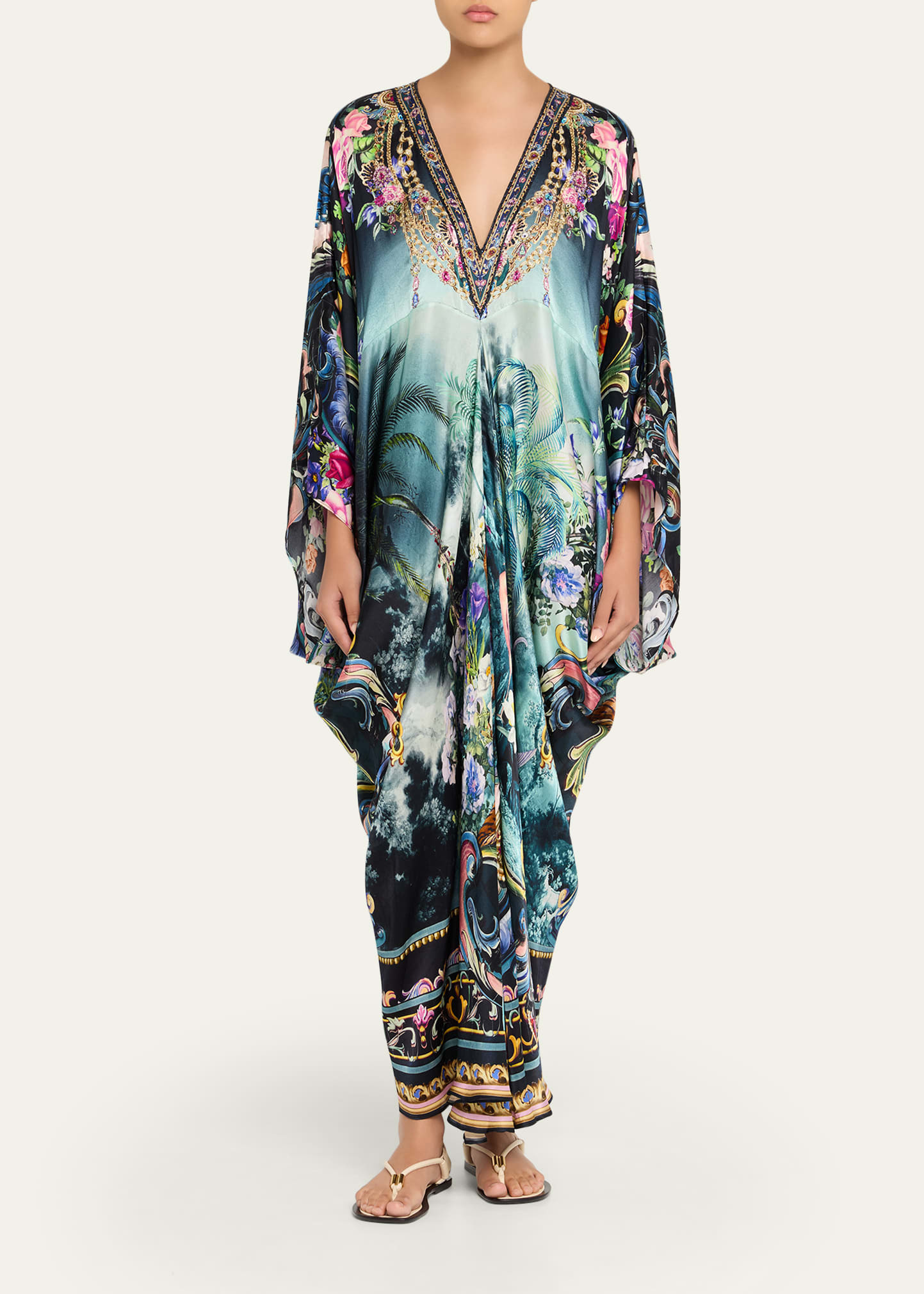 Basked in Baroque T-Shape Long Kaftan - 2