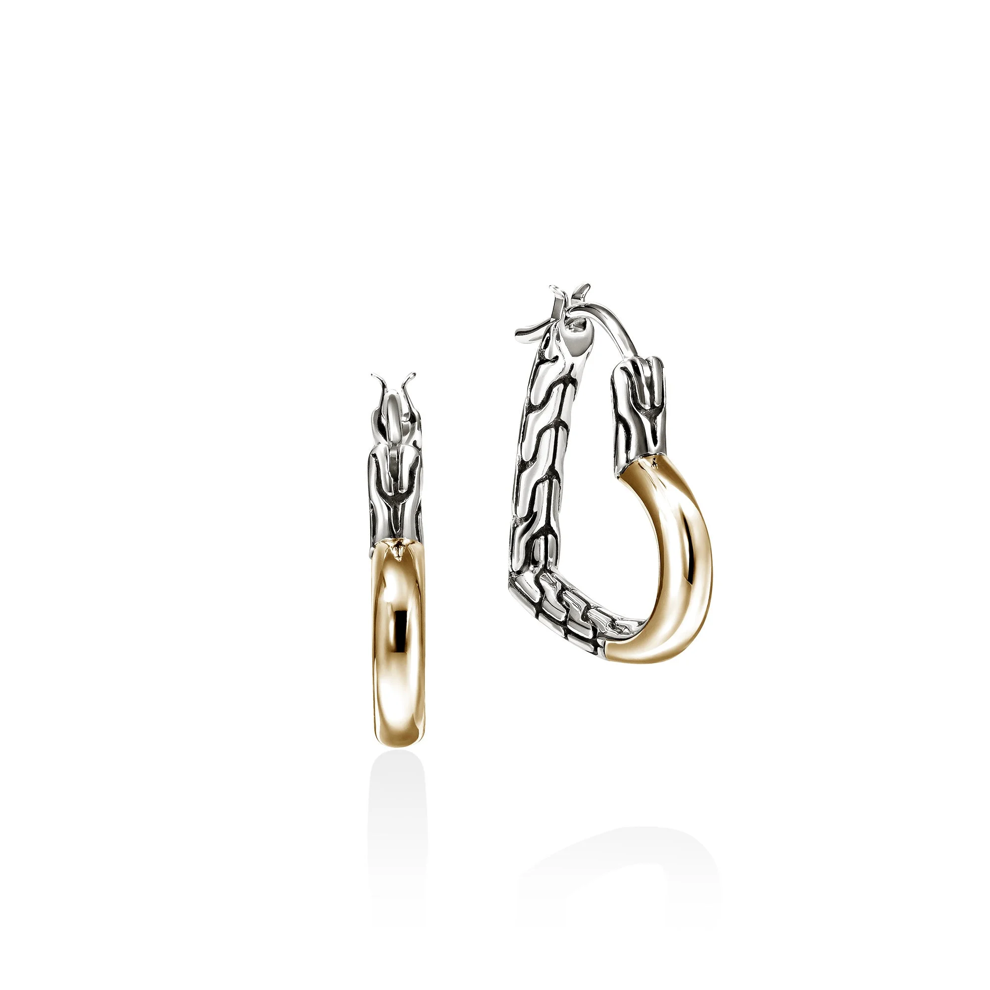 JH Essential Heart Hoop Earrings, Gold, Sterling Silver, 21MM - 1