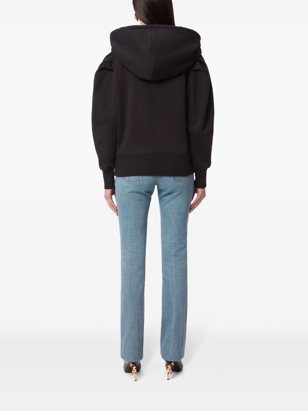 embossed logo hoodie - 4