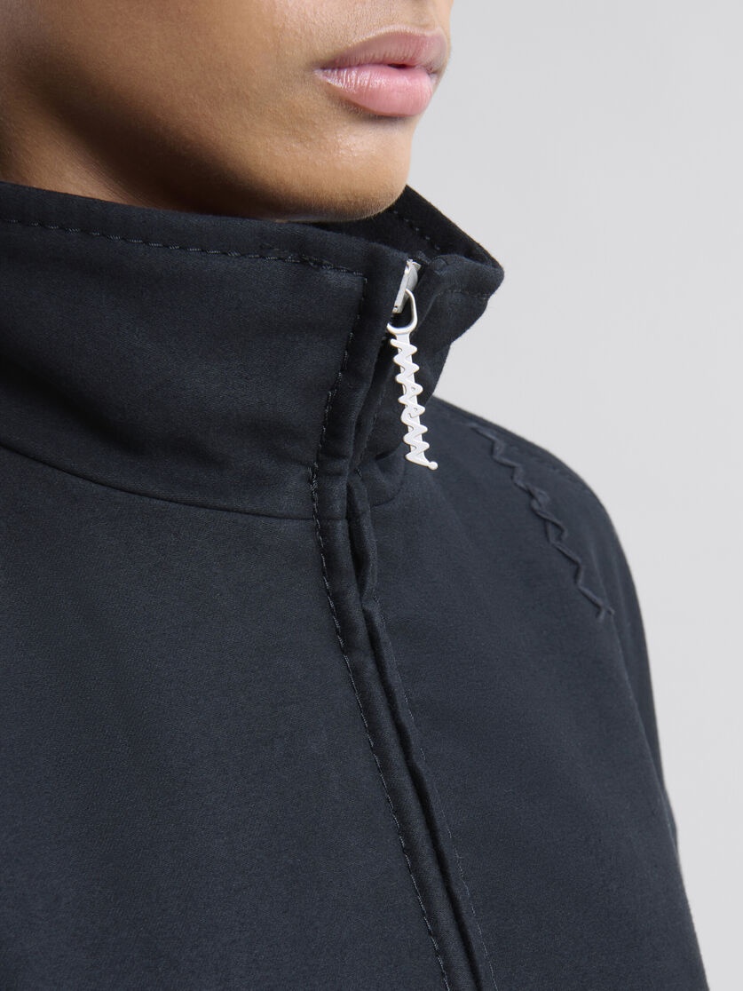 BLACK ORGANIC COTTON OVERSIZED JACKET - 4