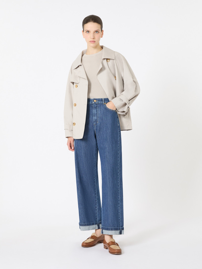 Max Mara TINA Short water-repellent cotton twill trench coat outlook