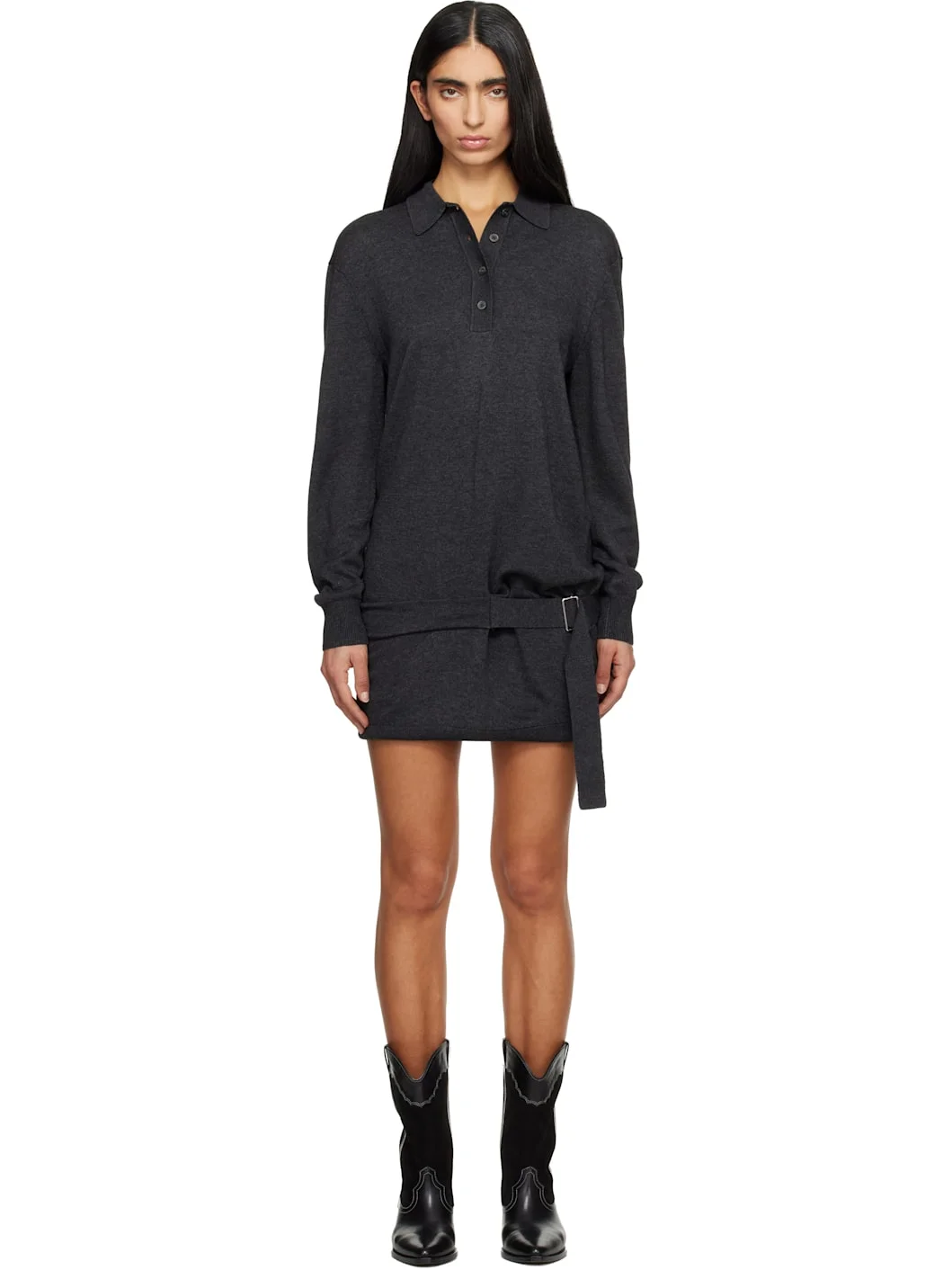 Gray Bathilde Essential Fluid Knit Minidress - 1
