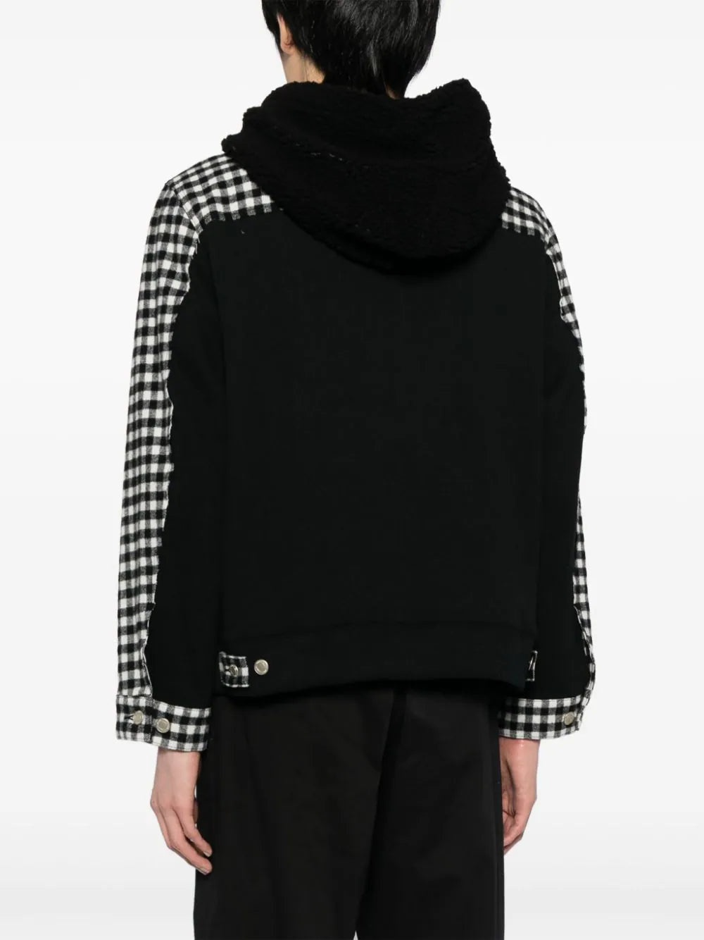 CHECK-PRINT HOODED JACKET - 4