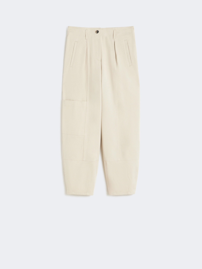 BAUTTA Cotton bull denim cargo trousers - BEIGE 1