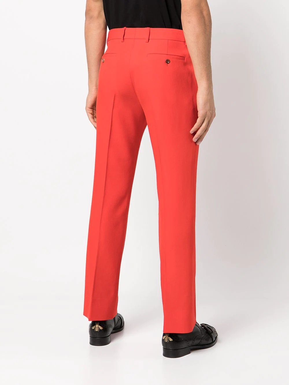 wool straight-leg trousers - 4