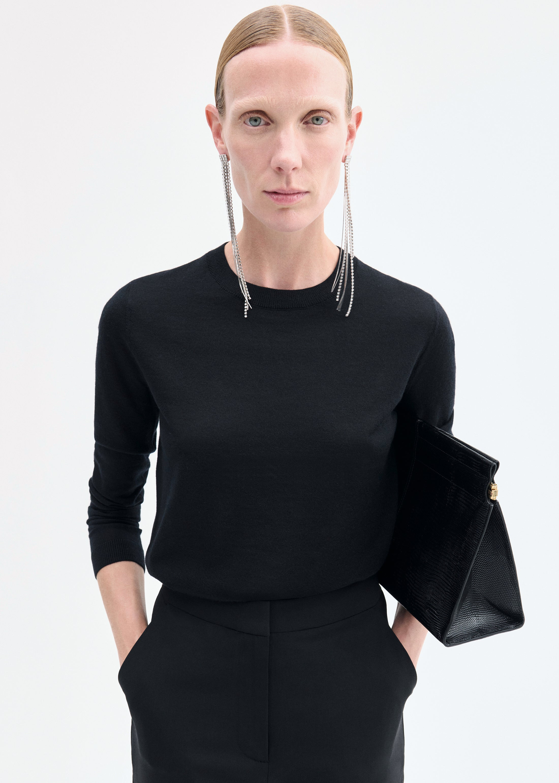 Long Sleeve Crew in Fine Cashmere - 3